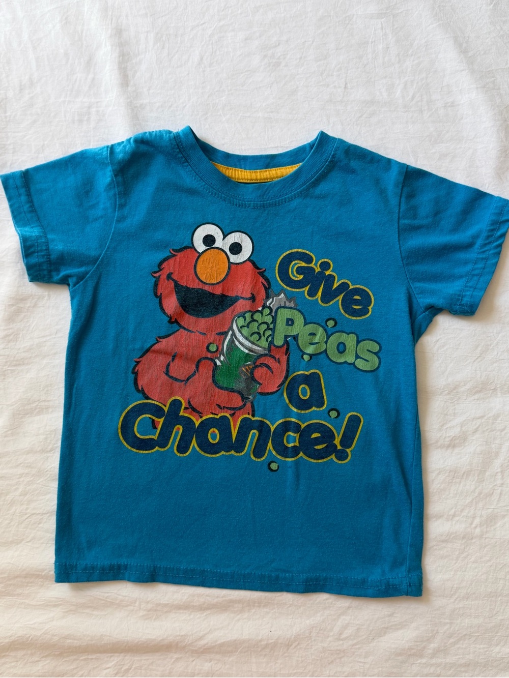 Sesame Street Elmo Give Peas a Chance Graphic T-Shirt Blue 2T